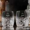 Kryształowe szklanki do whisky baryłki z grawerem 260ml Melody 2szt - prezent na ślub