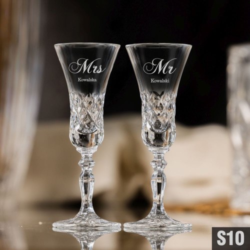 Kryształowe kieliszki do nalewek, likieru, wódki z grawerem 35ml Melody 2szt
