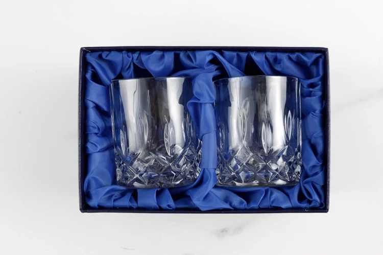 Kryształowe szklanki do whisky z grawerem 2szt w opakowaniu prezentowym Crystalline Opera