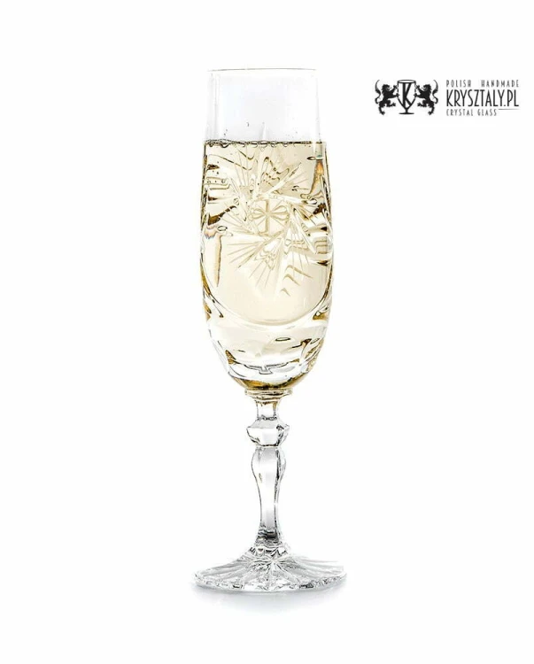 Kryształowe kieliszki do szampana z grawerem 170ml Młynek MK70 6szt