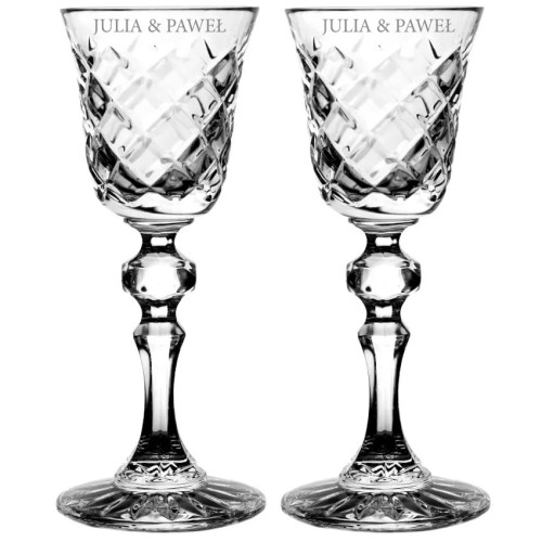 Kryształowe kieliszki do nalewek, likieru z grawerem 60ml King KK20 2szt