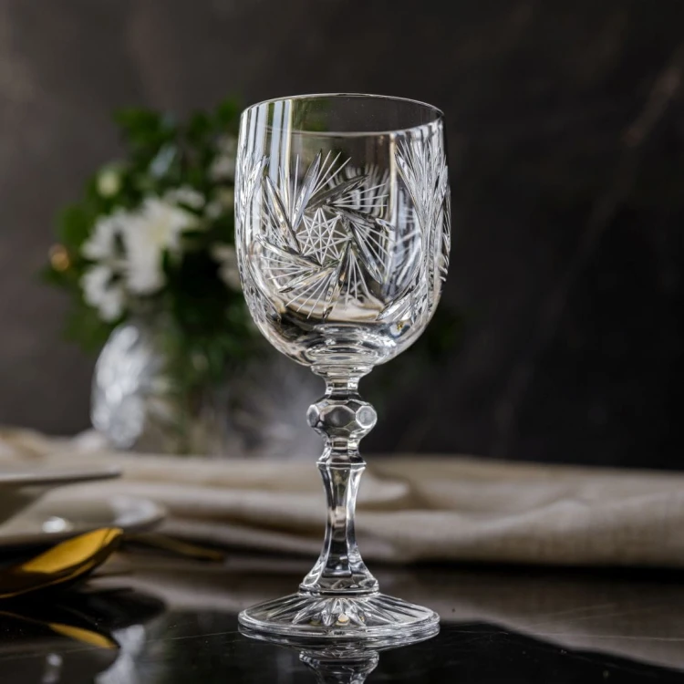 Kryształowe kieliszki do wina z grawerem 240ml Młynek MK38 2szt