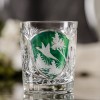 Prezent dla myśliwego - kryształowa szklanka do whisky z motywem myśliwskim zielona MK80 1szt