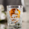 Prezent dla myśliwego – kryształowa szklanka do whisky z motywem myśliwskim bursztynowa MK80 1szt