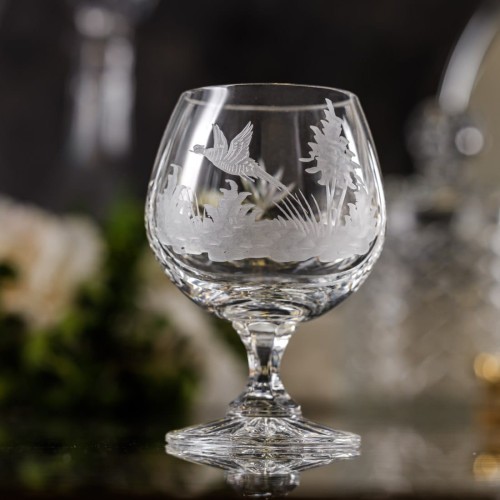 Prezent dla myśliwego - kryształowe kieliszki do koniaku 250ml 6szt