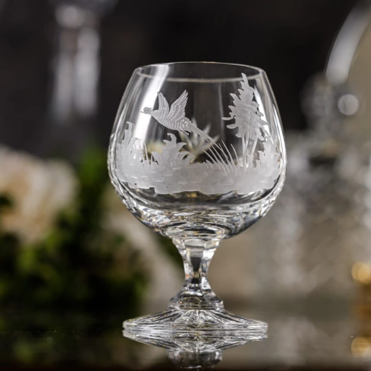 Prezent dla myśliwego - kryształowe kieliszki do koniaku 250ml 6szt