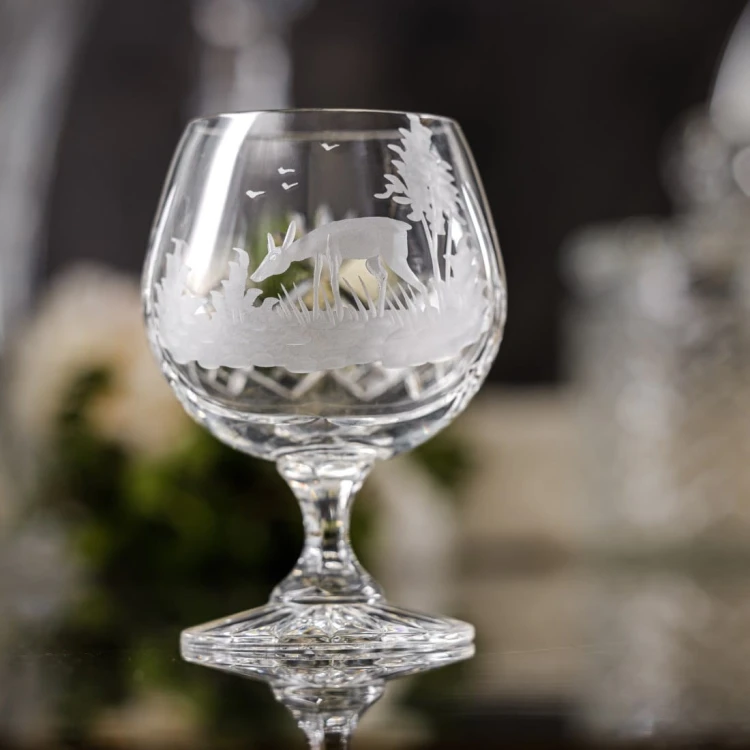 Prezent dla myśliwego - kryształowe kieliszki do koniaku 250ml 6szt