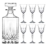 Zestaw prezentowy- kryształowa karafka + kryształowe kieliszki do likieru, nalewki 50ml, 6szt w pudełku prezentowym OKP2G