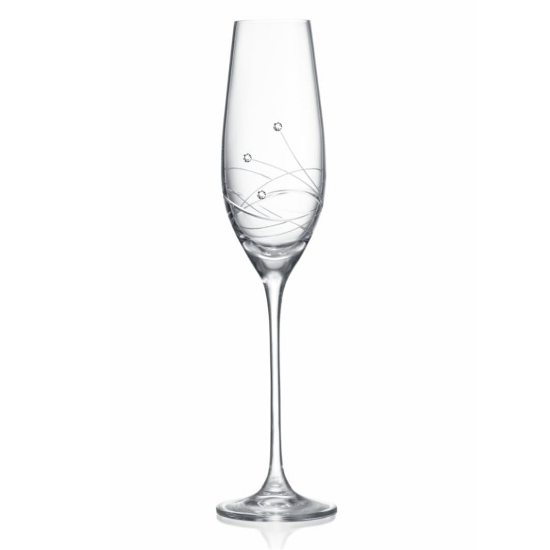 Kryształowe kieliszki do szampana z kryształkami Swarovskiego 210ml, 6szt