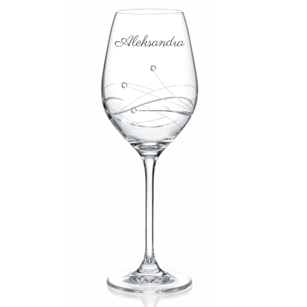 Kryształowy kieliszek do wina z imieniem, 360ml, 1szt  - prezent dla niej