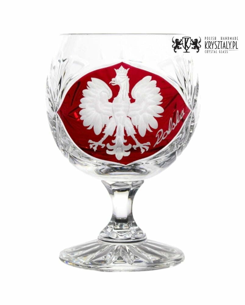 Kieliszki kryształowe do koniaku 250ml Młynek Rubinowy Motyw Polska, MK51, 1szt