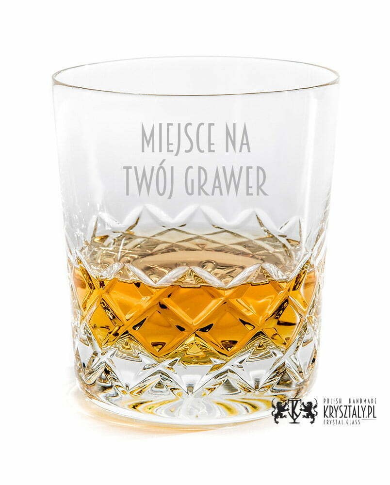 Kryształowe szklanki do whisky z grawerem 300ml Melody LK80E 2szt