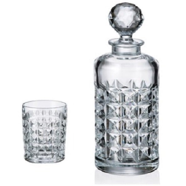 Zestaw do whisky: kryształowa karafka+ kryształowe szklanki do whisky 6szt Crystalline Diamond