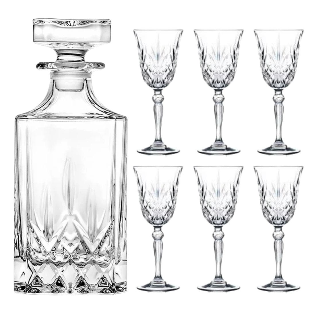 Zestaw prezentowy- kryształowa karafka + kryształowe kieliszki do likieru, nalewki 50ml, 6szt w pudełku prezentowym OKP2G
